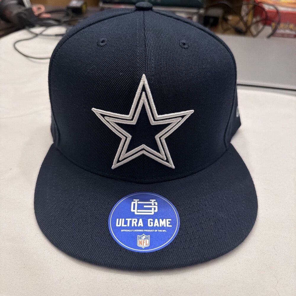 NWT Dallas Cowboys Hat Flat Brim Adjustable Snapback NFL Ultra Game Navy